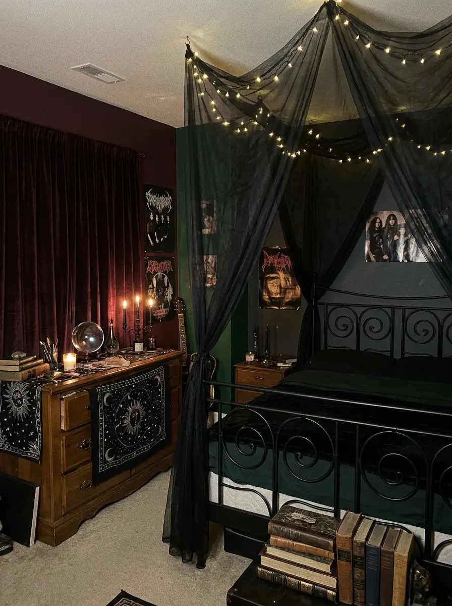 Transform Your Bedroom Into a Mystical 90s Goth Sanctuary: 8 Stunning Design Ideas