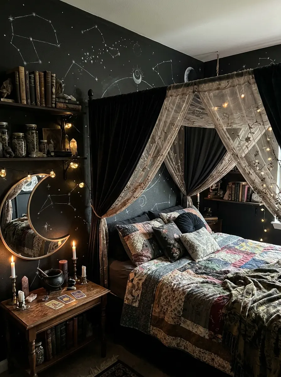 40+ Whimsy Goth Bedroom Ideas to Spark Your Inner 90s Witch