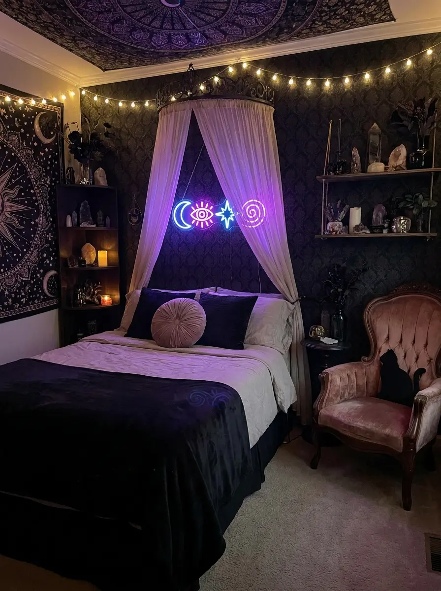 40+ Whimsy Goth Bedroom Ideas to Spark Your Inner 90s Witch