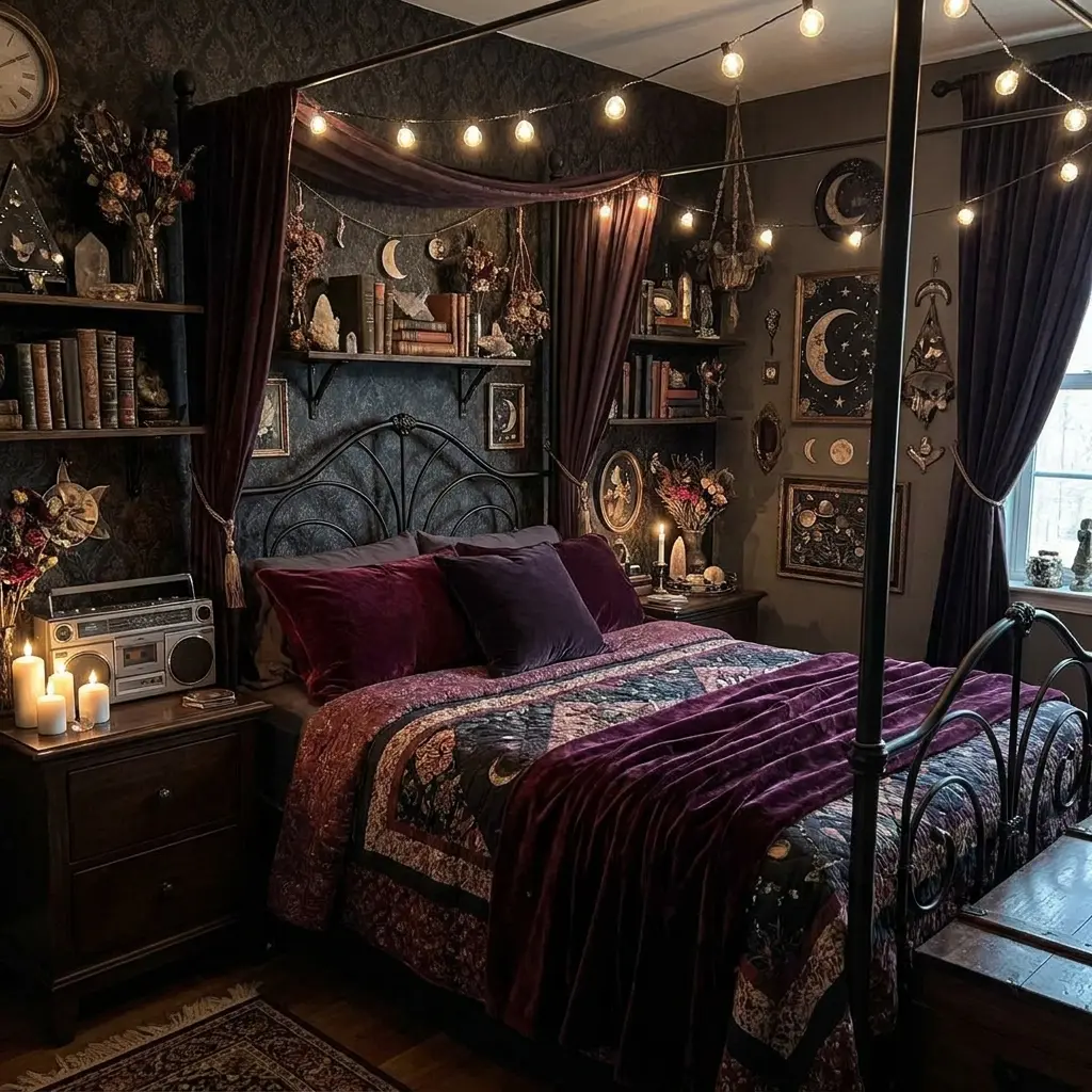 40+ Whimsy Goth Bedroom Ideas to Spark Your Inner 90s Witch