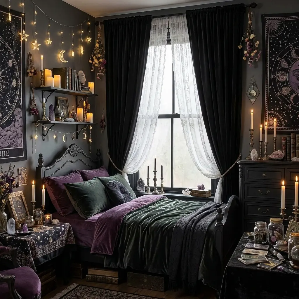 40+ Whimsy Goth Bedroom Ideas to Spark Your Inner 90s Witch
